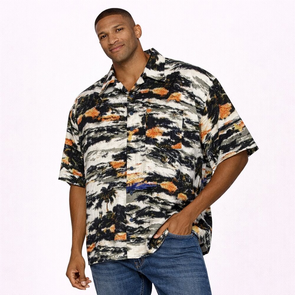 Sunforce Hawaiian shirt button down short sleeves Size: 3X